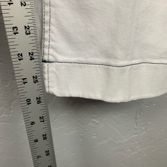 Vilagallo Lidia Denim Pants Womens White Straight Leg Side Button Pockets US 6 - Picture 6 of 9
